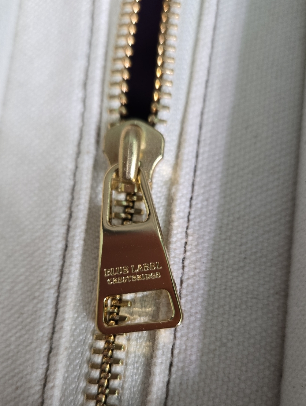 BURBERRY Blue Label Cream Canvas Tote with Brown Leather Trim and Plaid Stripe - Picture 9 of 17